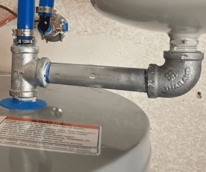 Galvanized Piping with Thermal Expansion Tank - Honey Bee Plumbing Galvanized Piping Supporting Thermal Expansion Tank