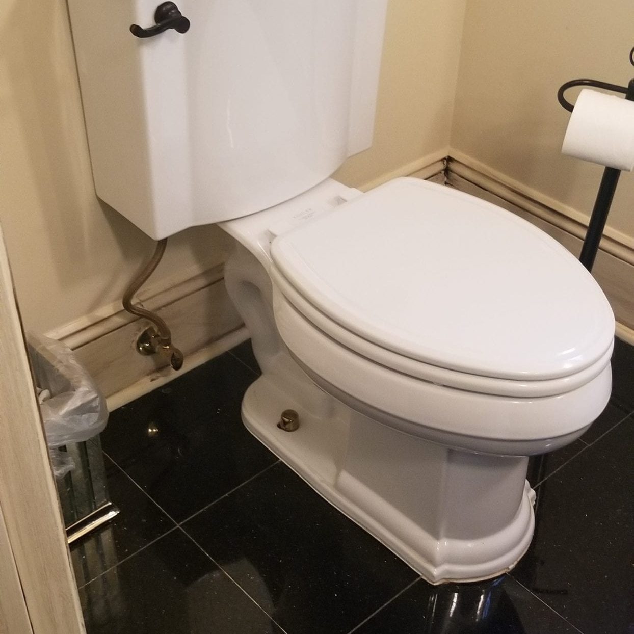 Image of a premium toilet installed by Honey Bee Plumbing, featuring an ADA height.